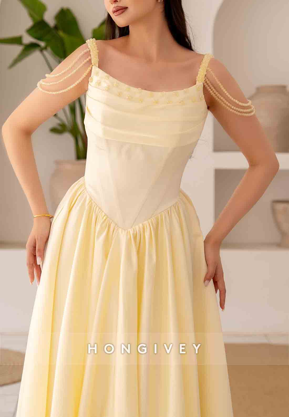 A-Line Crisscross Back Pleated Sleeveless Floor-Length Regular Straps Evening Gowns