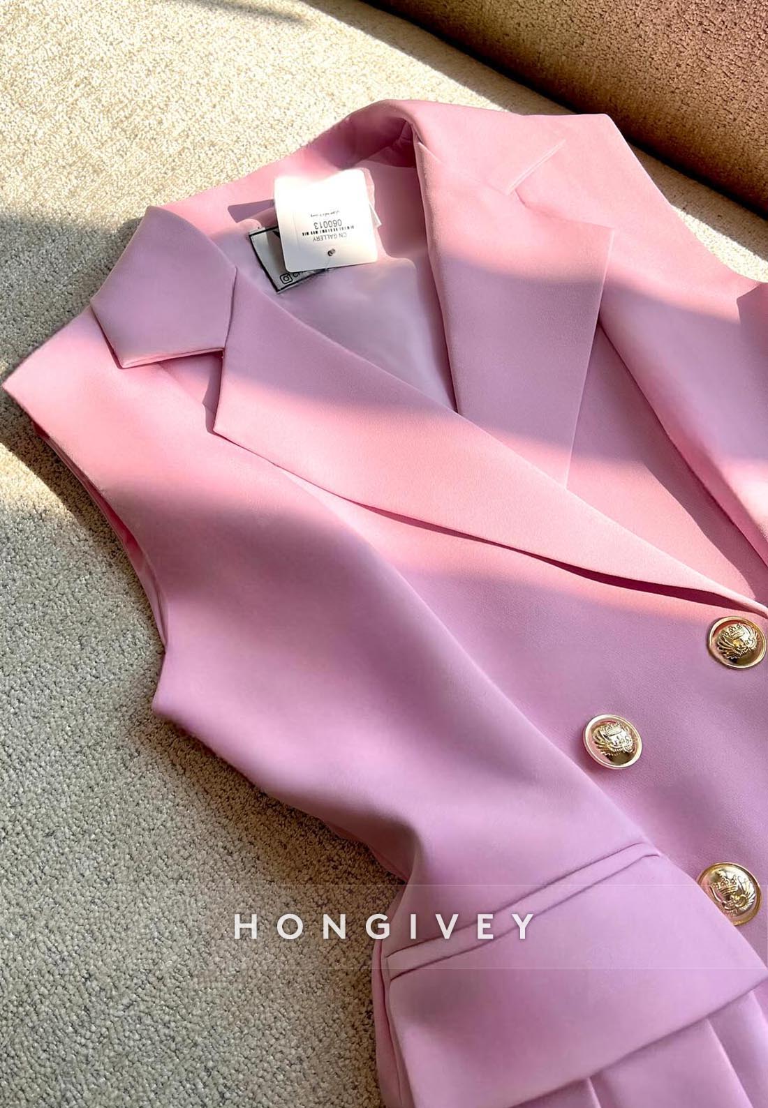 Button V Neck Satin Princess Party Dresses Sleeveless Pleated Homecoming Dresses