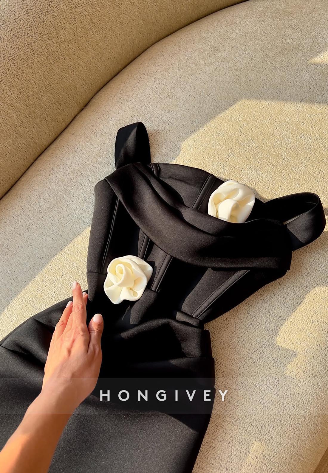 Satin Short Sheath Party Dresses Regular Straps Flowers Pleated Homecoming Dress