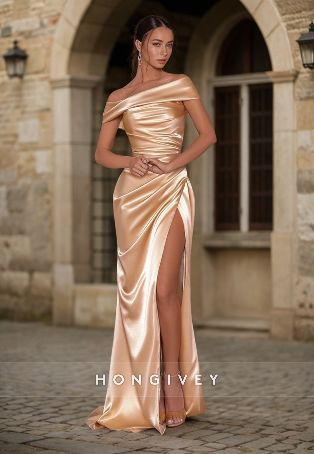 Sheath Off-Shoulder Empire Pleats Party Prom Evening Dress Sheath Off-Shoulder Empire Pleats Party Prom Evening Dress