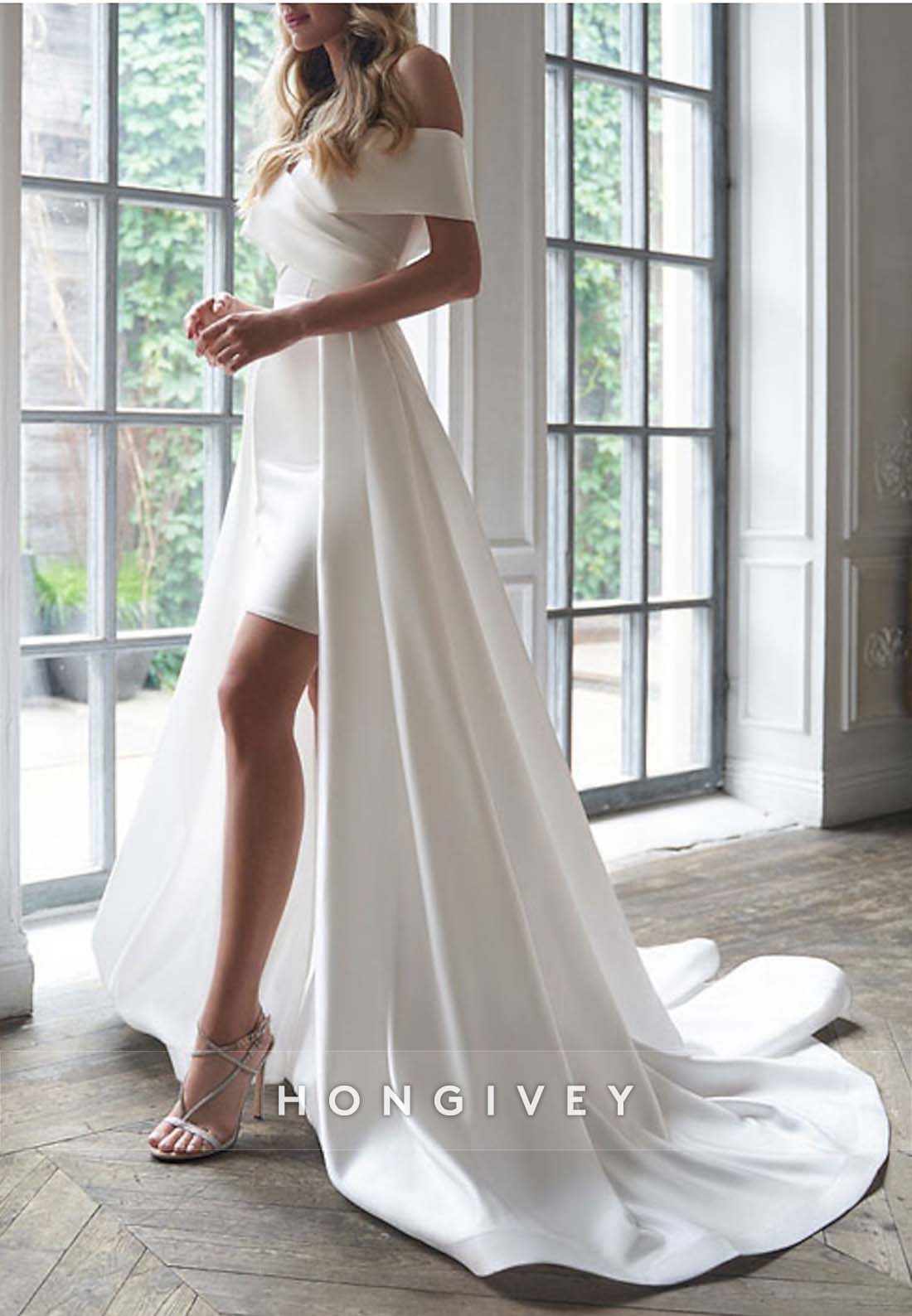 short asymmetrical wedding dresses Short Asymmetrical Lace Wedding Dress