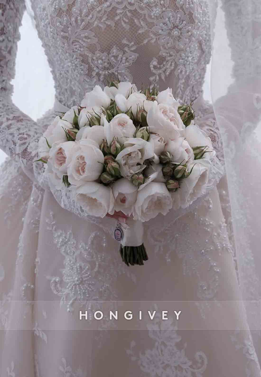 Empire Detachable Strapless Lace Princess Bridal Gown Wedding Dresses