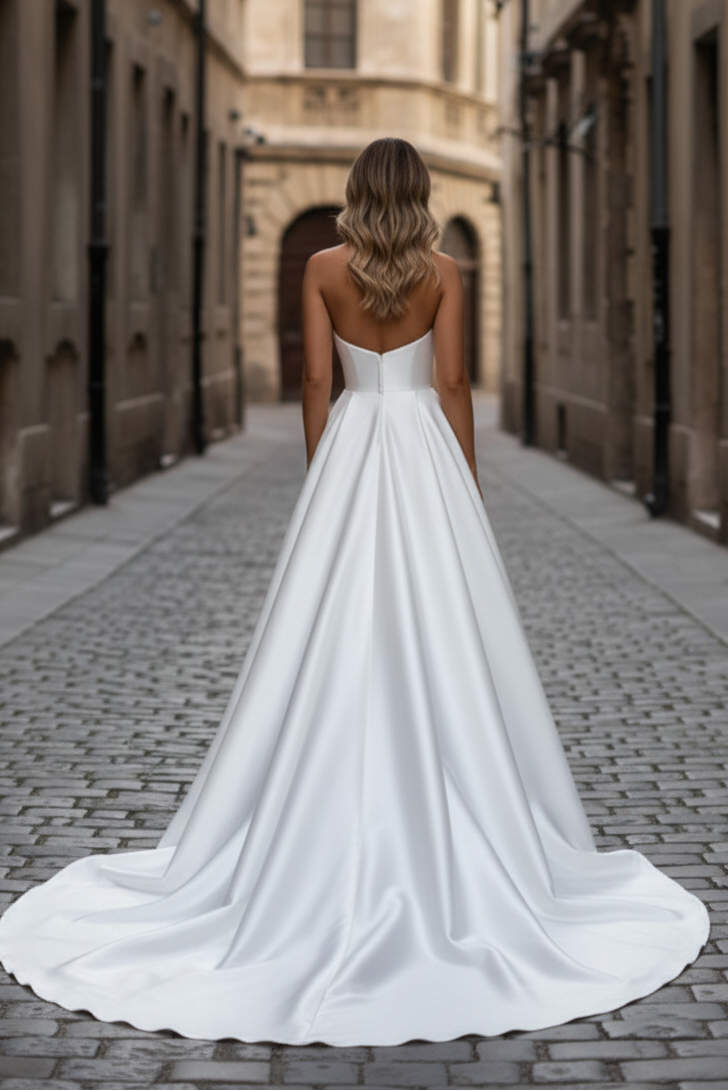 A-Line Wedding Dress with Plunging Sweetheart