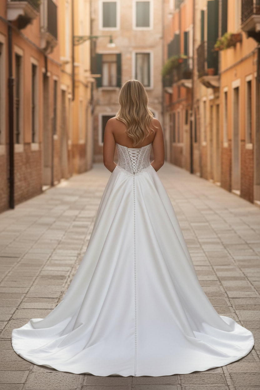 Mermaid Wedding Dress with Lace Corset Bodice