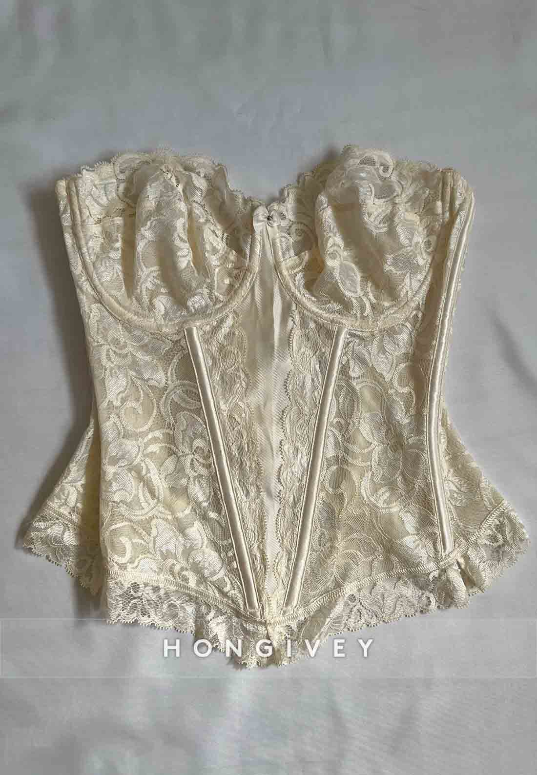 Strapless Sweetheart Lace A-Line Scalloped Neck Mini Homecoming Dresses with Corset