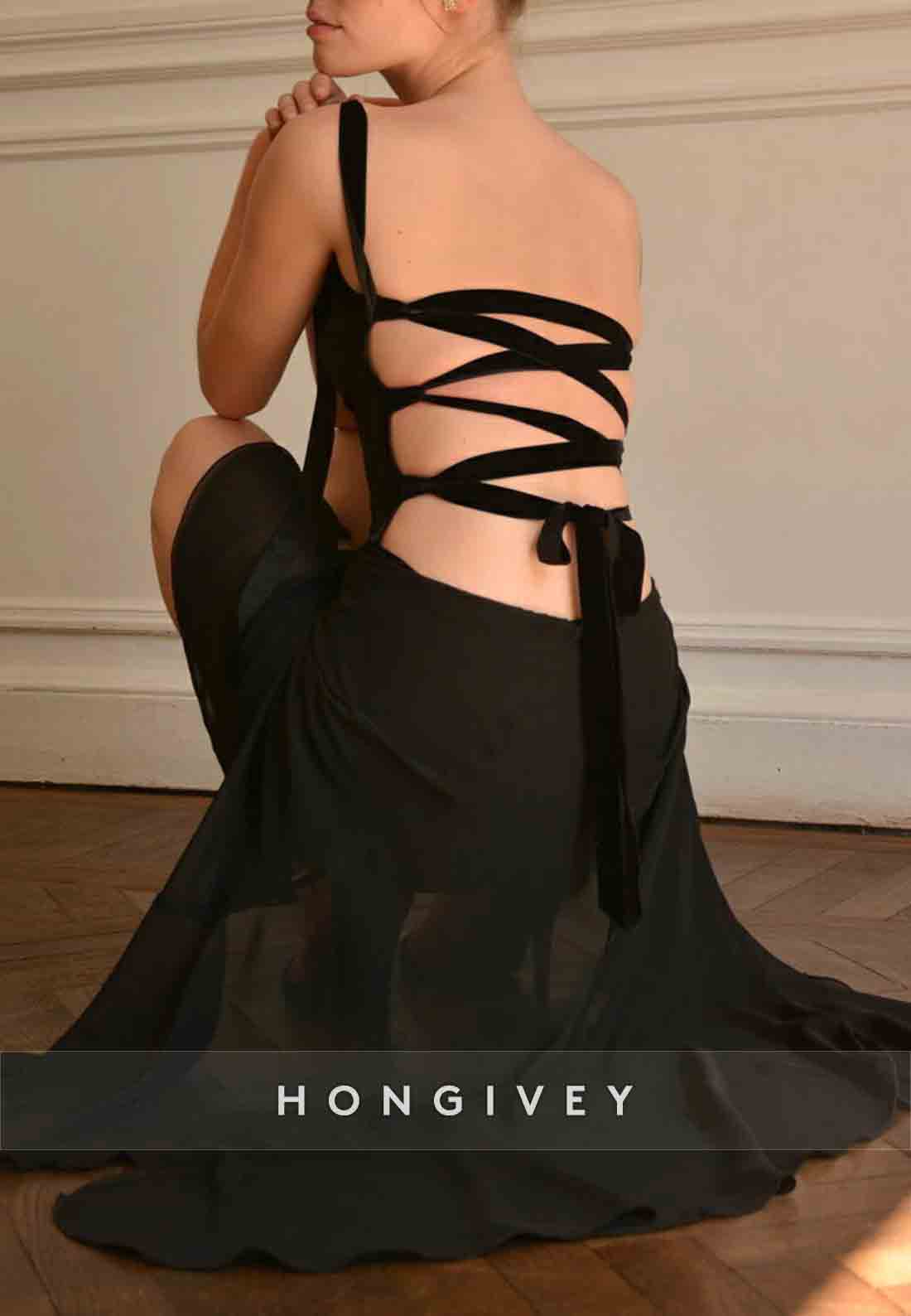 Asymmetrical Sexy Party Dresses Tie Back Sleeveless Evening Gowns