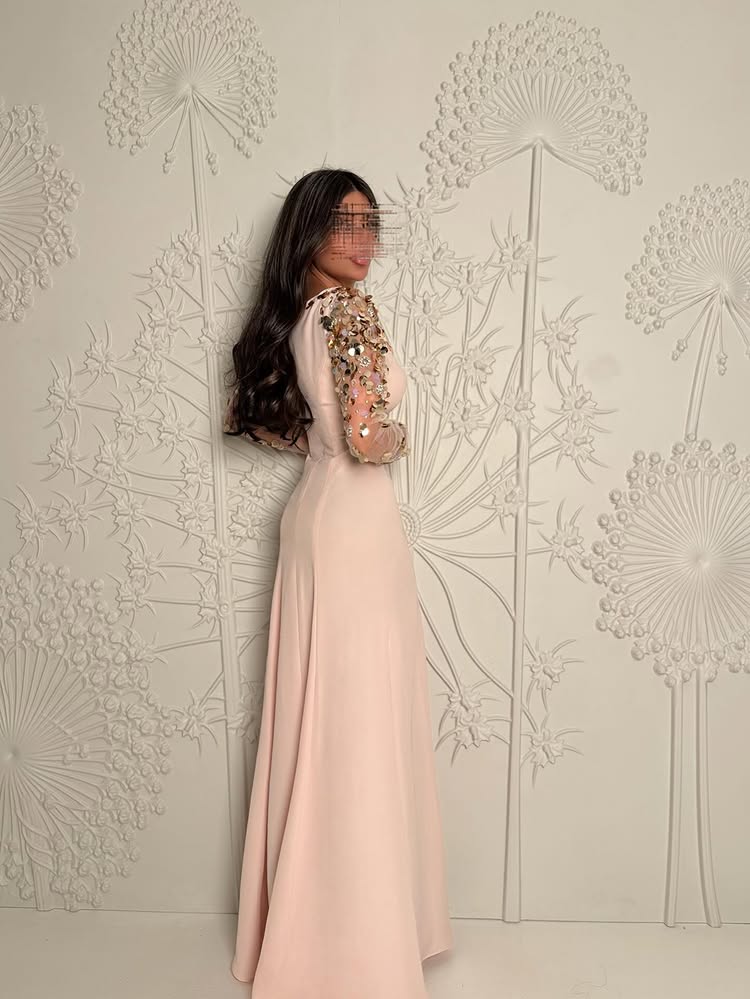 Long Sleeve Sequins Sparkle Mermaid Foraml Women Evening Dress