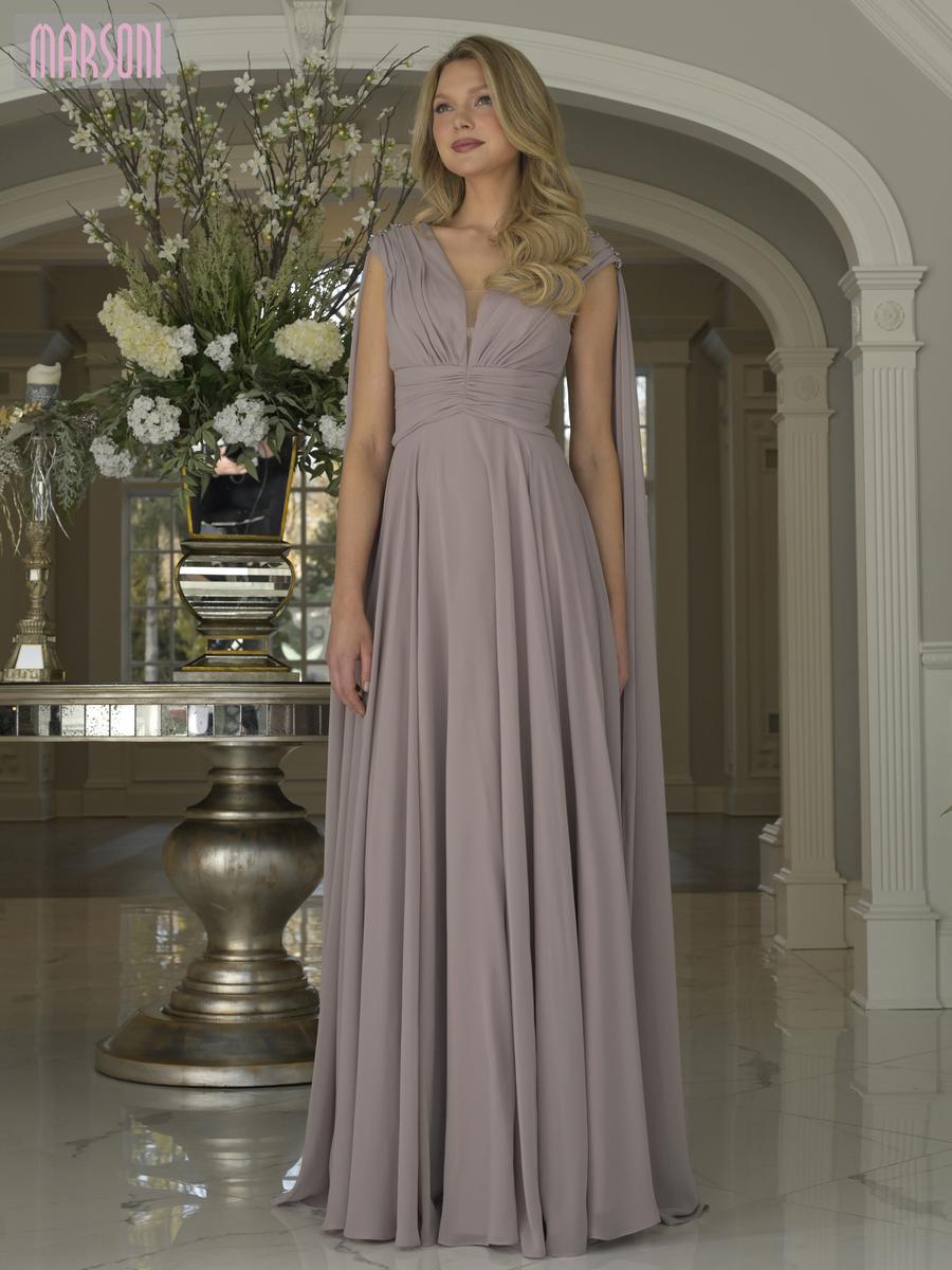 Elegant V-Neck Sleeveless Evening Dress A-Line Cape Mother of the Bride Dress