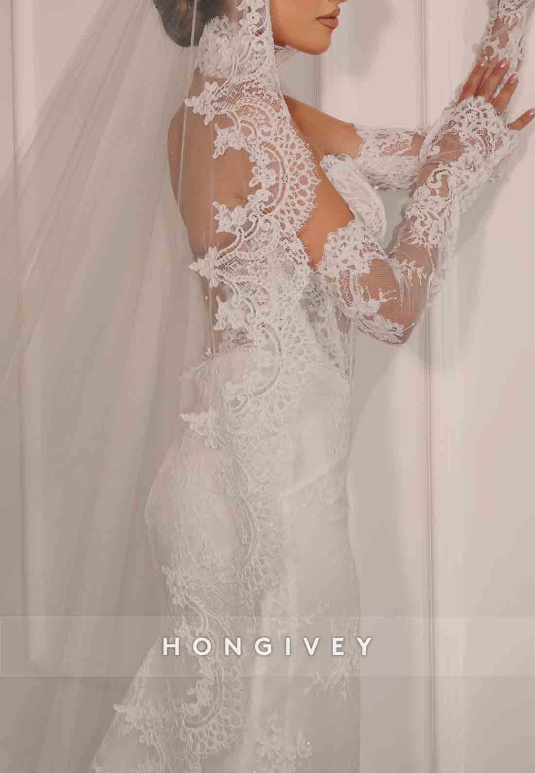 Strapless Mermaid Bridal Gown Lace Court Train Wedding Dresses