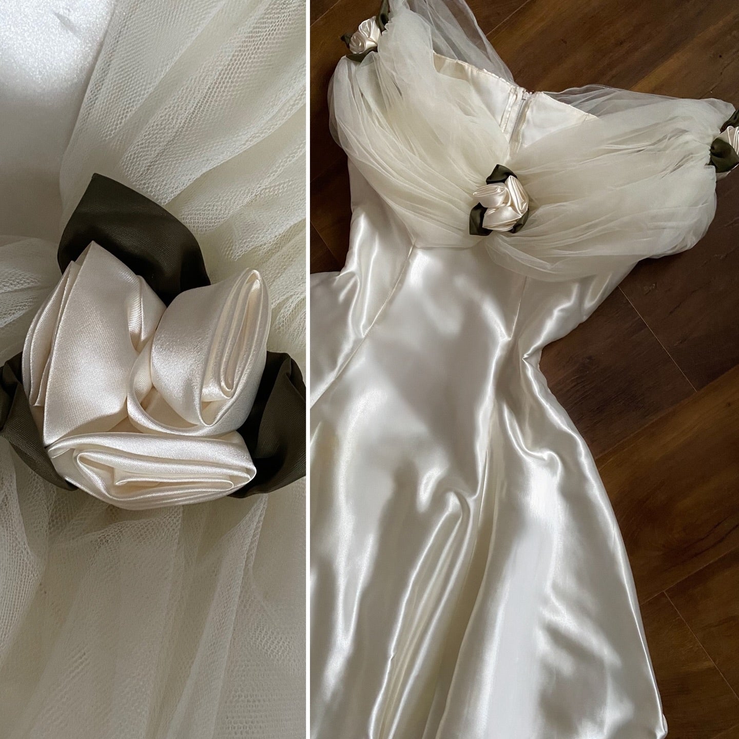 Off the Shoulder Flower Sleeveless A-Line Wedding Dress