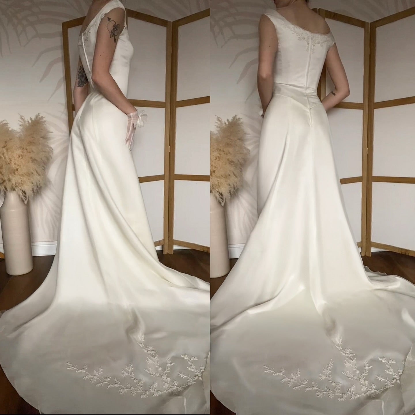 Elegant Square Neck Sleeveless Applique Mermaid Floor-Length Wedding Dress