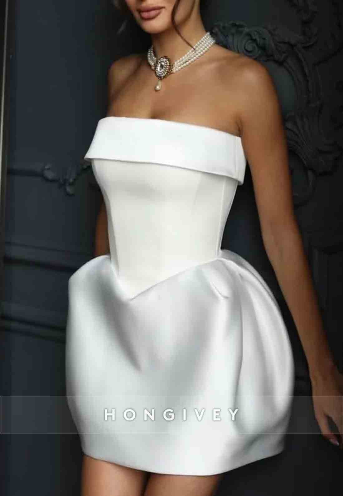 Strapless Sleeveless Satin Pleated Sweetheart Mini Homecoming Dresses
