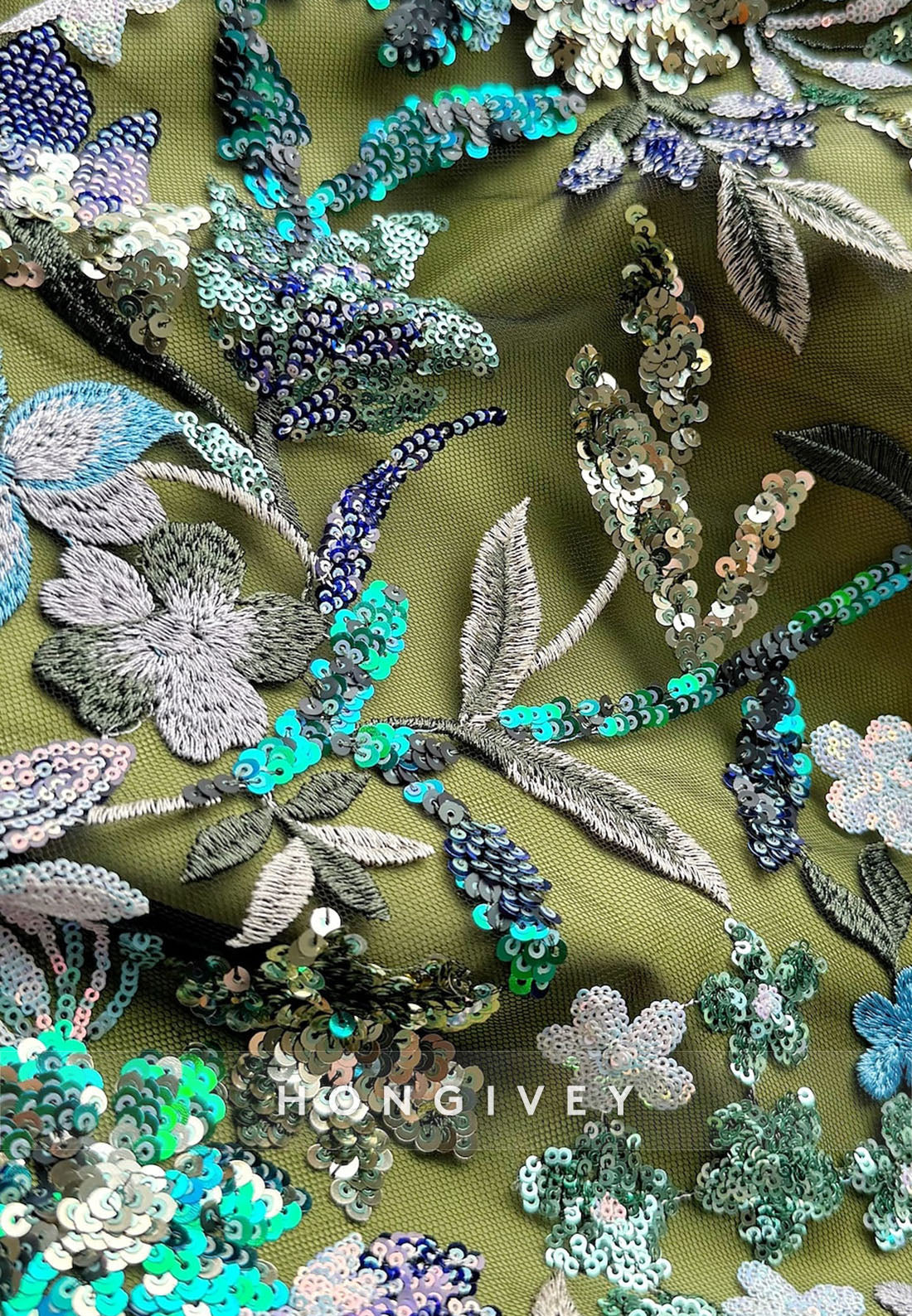 High Slit Princess Floor-Length V Neck Satin 3/4 Sleeve Pleated Appliqued Evening Gown