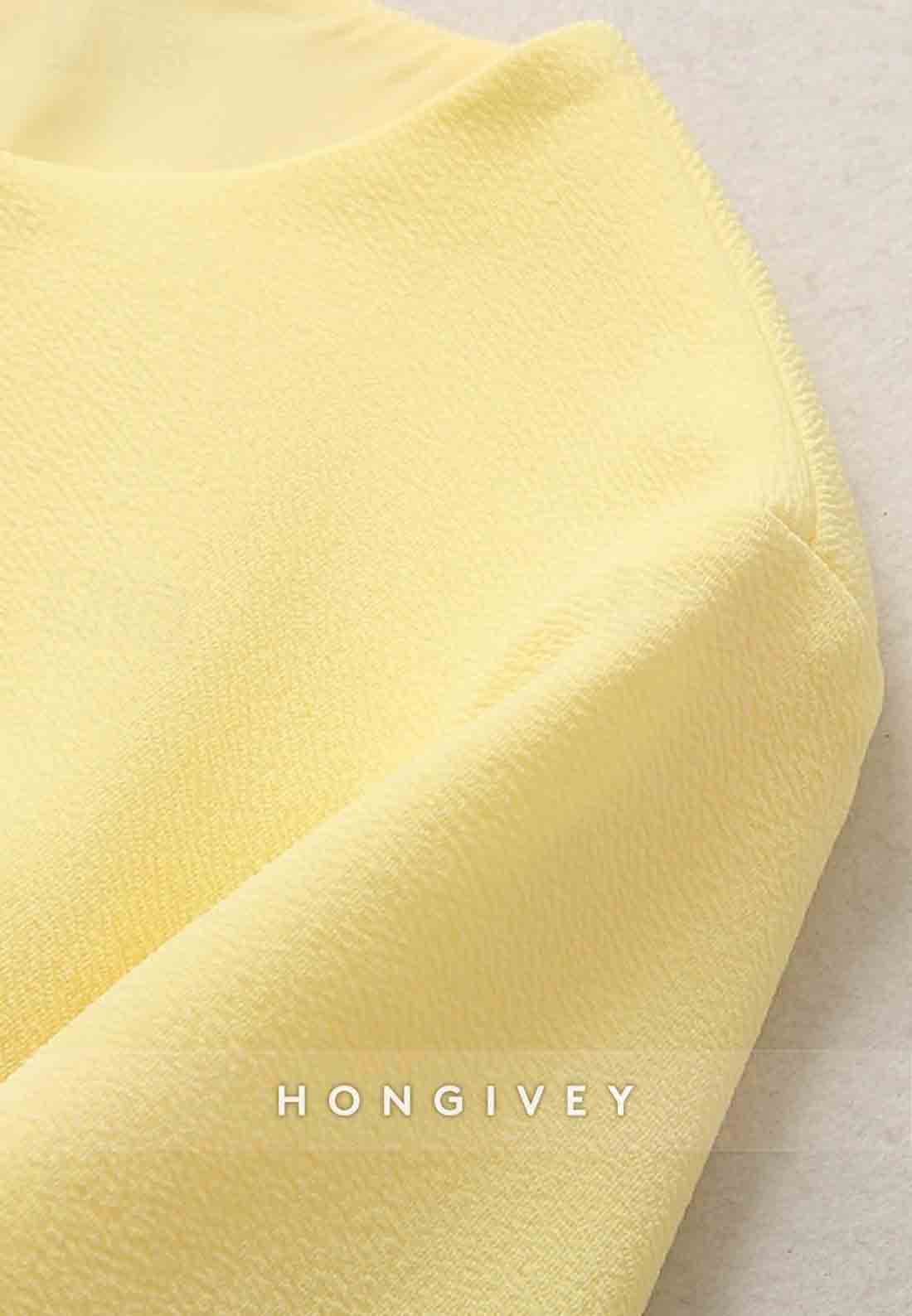 Long Sleeve Scoop A-line Tea-Length Pleated Mother of the Bride