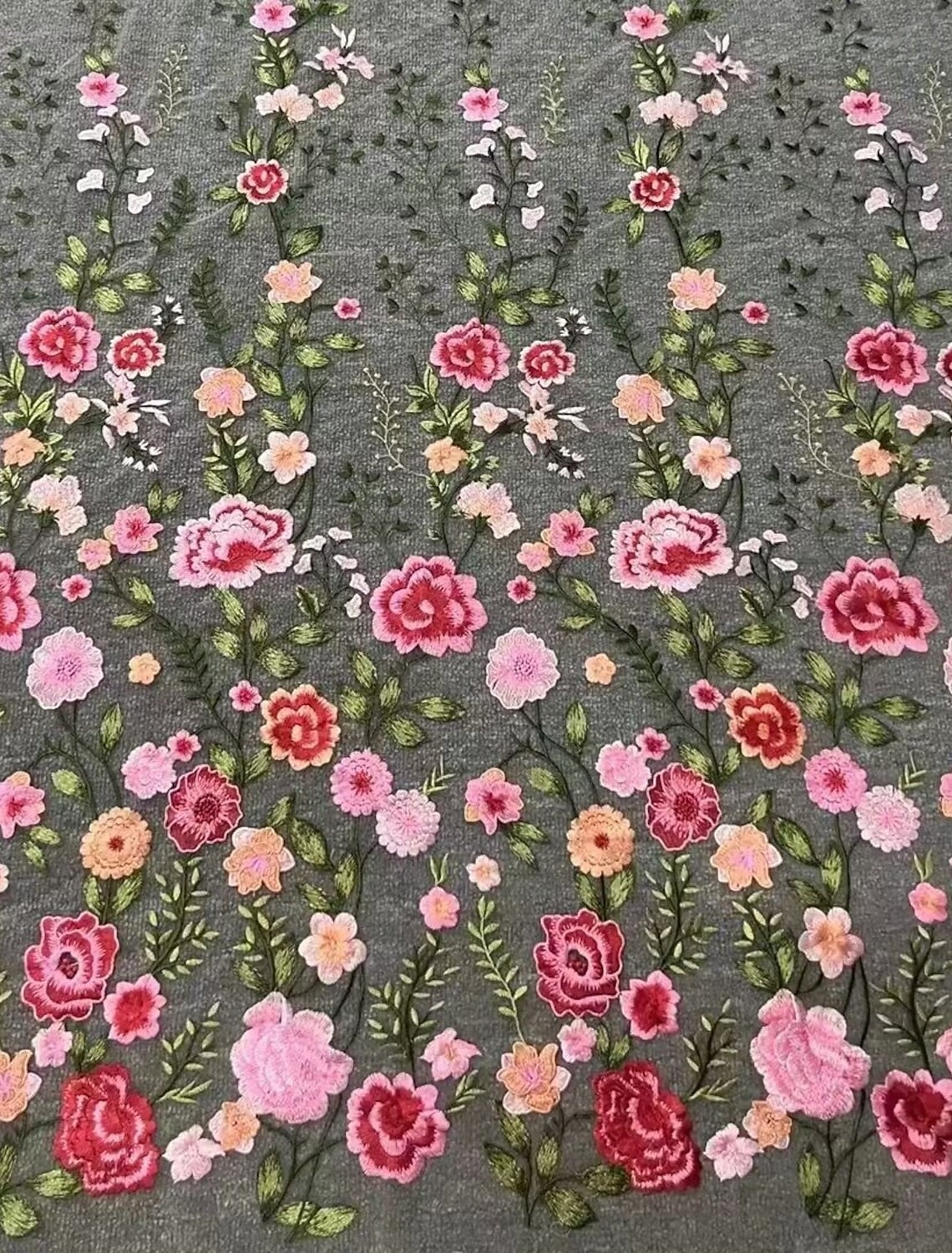 Flowers Floral Print V-Neck 3/4 Sleeve Mermaid Evening Dress