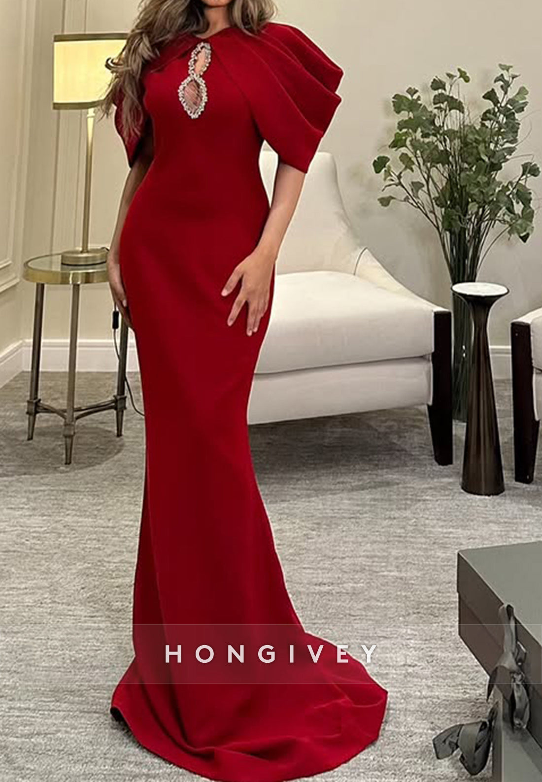 Elegant Sheath Court Train Satin Pleated Shawl Formal Dresses