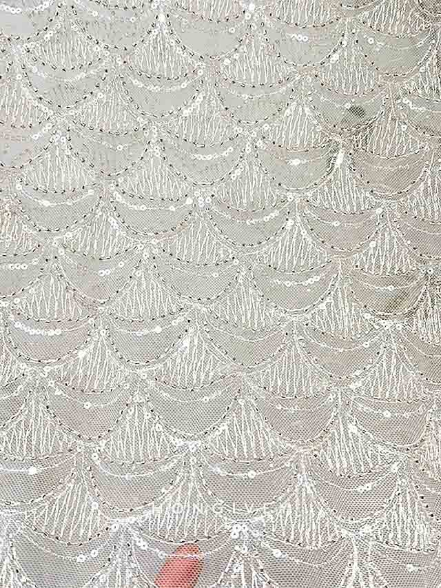 Zipper Floor-Length A-line Evening Gown Sequined Long Sleeve