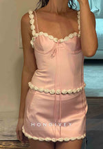 Cute Sheath Spaghetti Straps Pink Short Homecoming Dress with Appliques