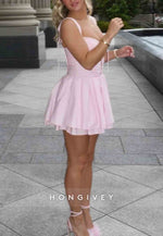 Chic A Line Sweetheart Pink Short Homecoming Dress with Criss Cross