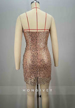 Stunning Sweetheart Strapless Rhinestone Corset Bodycon Homecoming Dresses