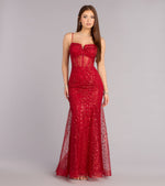 Sandy Glitter Corset Ball Gown