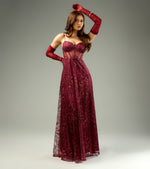 Lauren Sweetheart A-Line Glitter Sequin Dress