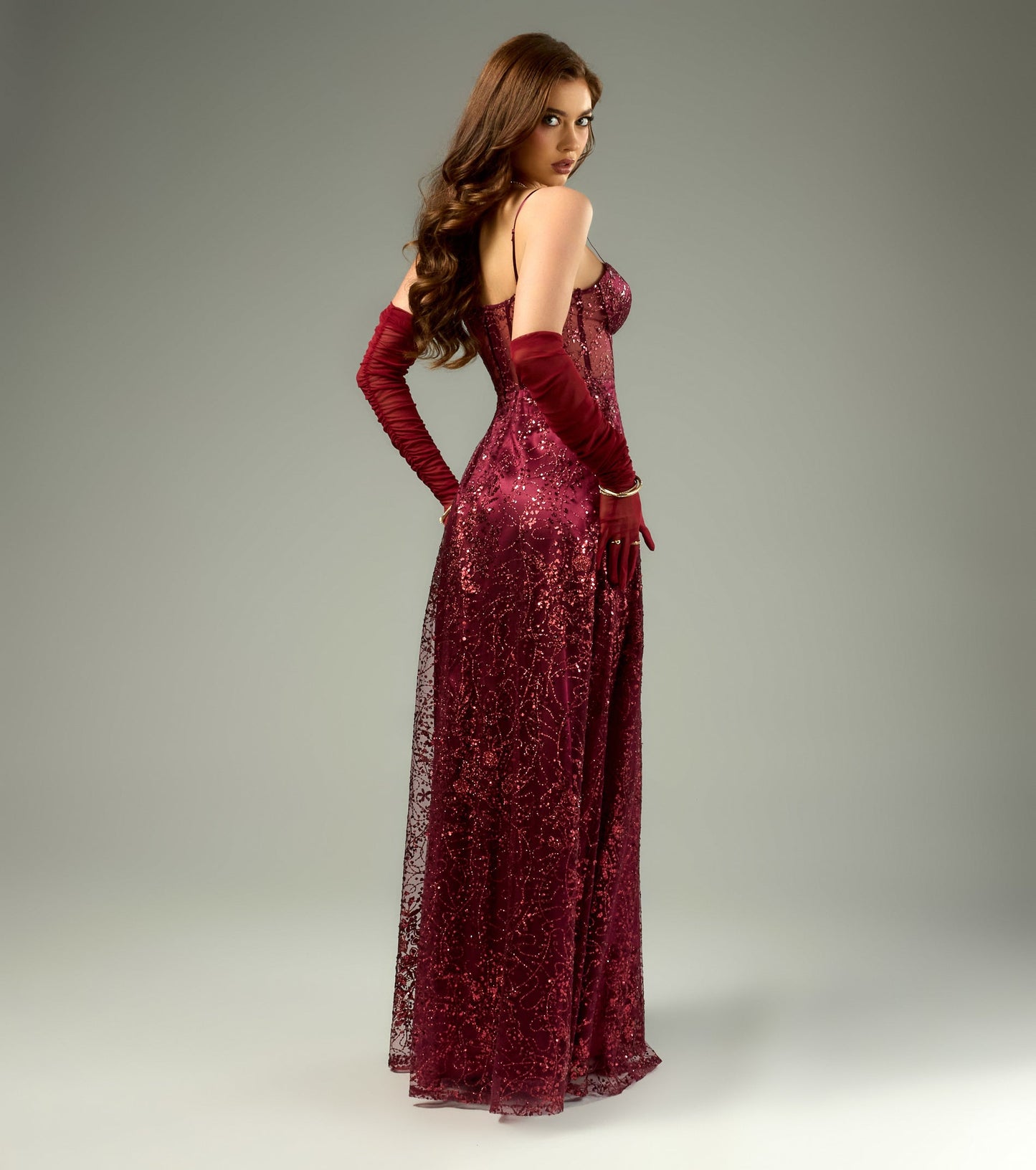 Lauren Sweetheart A-Line Glitter Sequin Dress