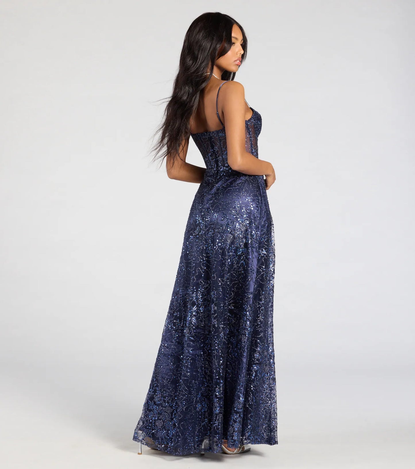 Lauren Sweetheart A-Line Glitter Sequin Dress