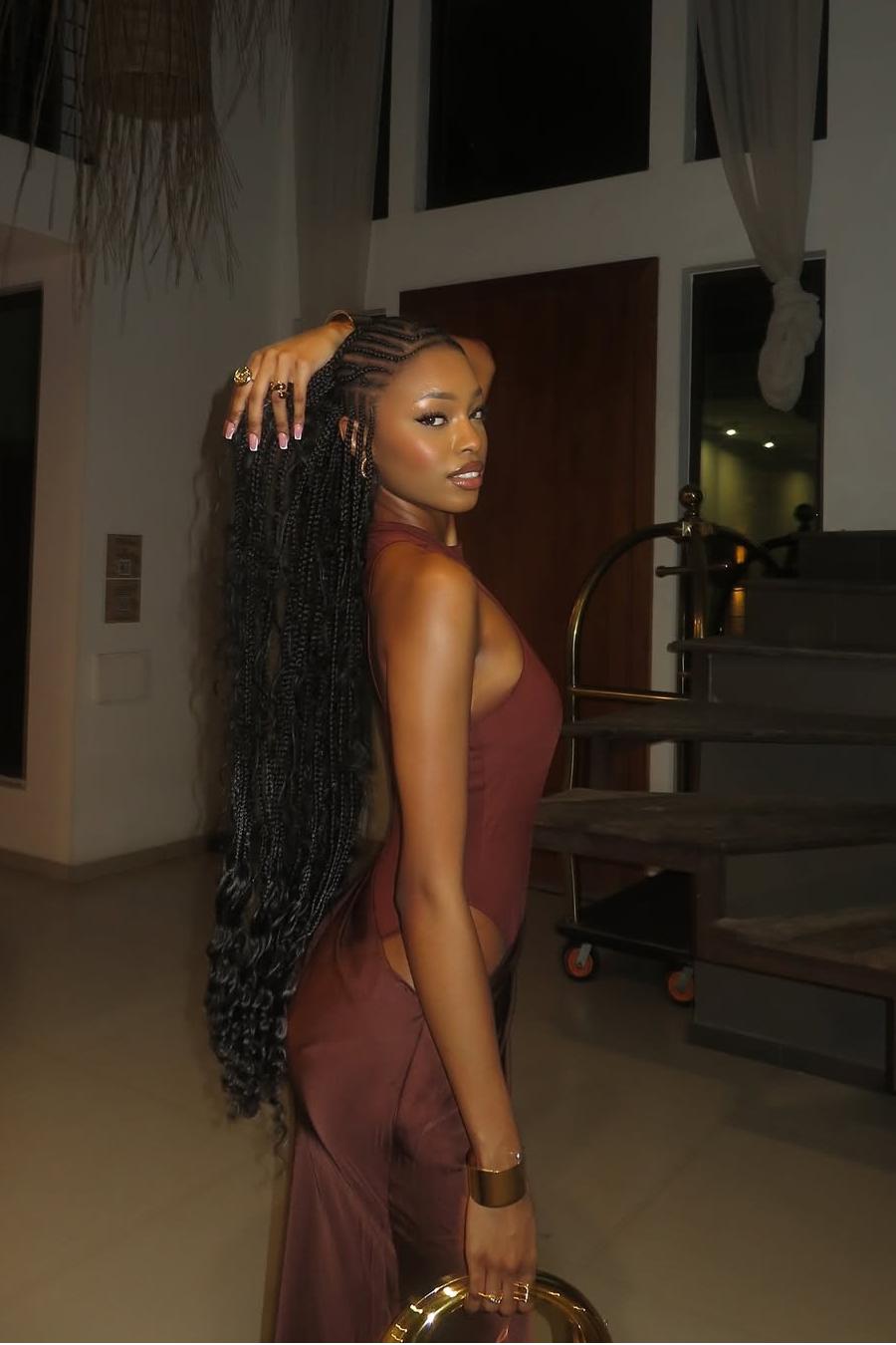 Hidais Chic High Neck Sleeveless Mermaid Long Prom Dress With Pleated