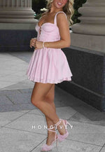Chic A Line Sweetheart Pink Short Homecoming Dress with Criss Cross