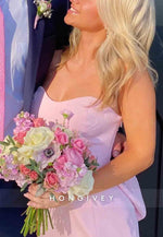 Pink Sheath Sweetheart Bowknot Sleeveless Low Back Short Homecoming Dresses