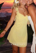 Sleeveless Pleated Satin Regular Straps Sheath Mini Homecoming Dresses