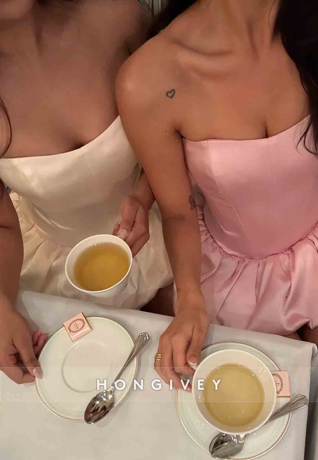 Pink Tie Back Strapless A-Line Sleeveless Pleated Homecoming Dresses