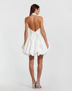Fashion Halter Sleeveless Backles Flowers A-Line Short Mini Wedding Dress