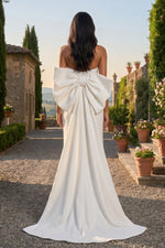 Strapless Sleeveless Mermaid Bow Ankle-Length Wedding Dress