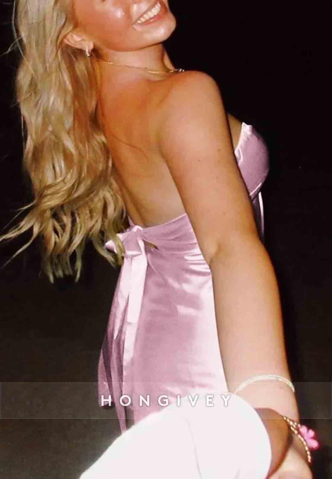 Strapless Stylish A Line Sweetheart Light Green Satin Short Homecoming Dress