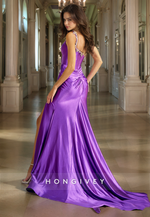 Chic Satin Trumpet Sweetheart Spaghetti Straps Beaded  Long Prom Dress