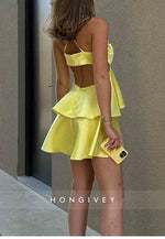 Mini A-Line Satin Pleated Crisscross Back Regular Straps Homecoming Dresses