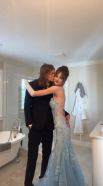 Mermaid Long Blue Tulle Evening Dress Long Prom Party Dress