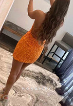 Sheath Spaghetti Straps Purple Short Homecoming Dress with Appliques