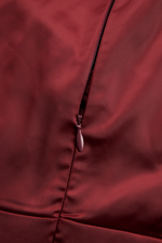 V-Neck Vintage-Inspired Satin A-Line Midi Dress With Draped Collar