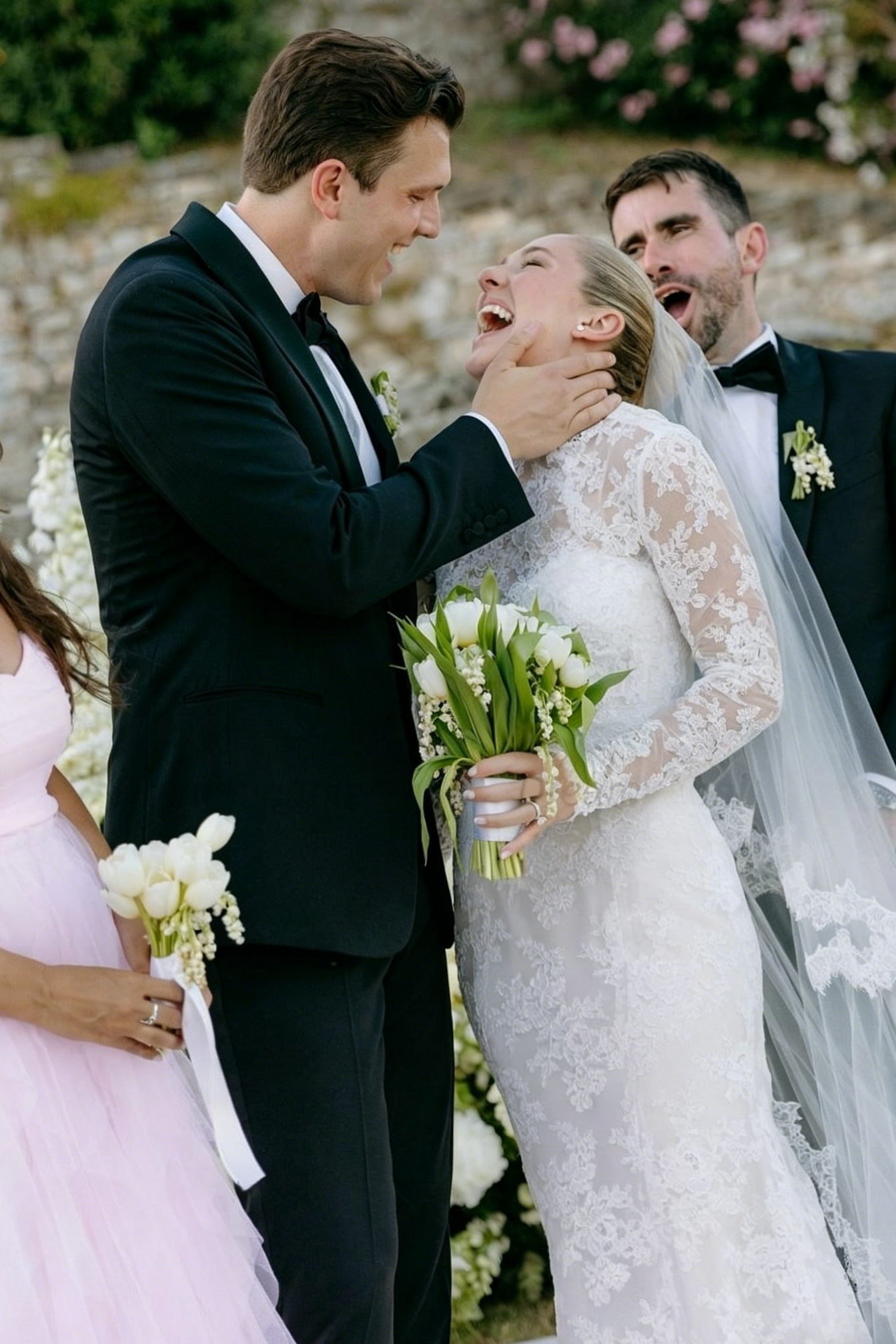 Lace High Neck Long Sleeve Mermaid Floor-Length Wedding Dress