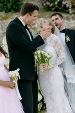 Lace High Neck Long Sleeve Mermaid Floor-Length Wedding Dress