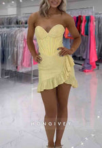 Sparkly Sheath Sweetheart Hot Strapless Short Homecoming Dress with Beading