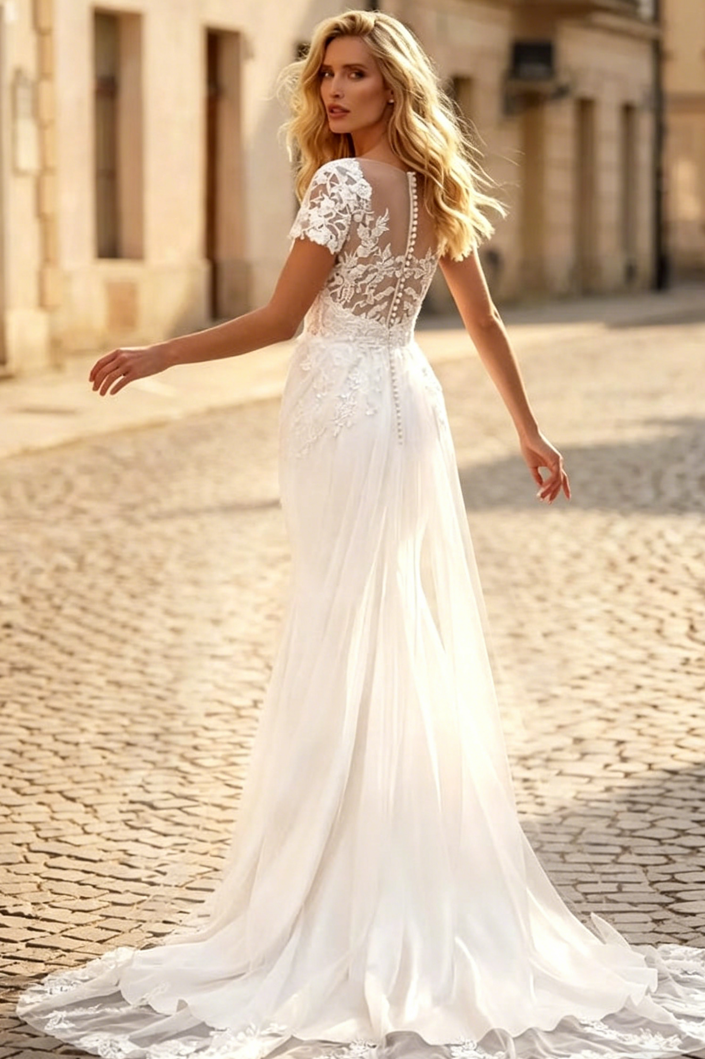 Luxury Lace Mermaid Wedding Dresses With V-Neck