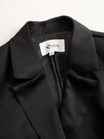 Elegant Tailored Blazer Panel Lace Gown Set