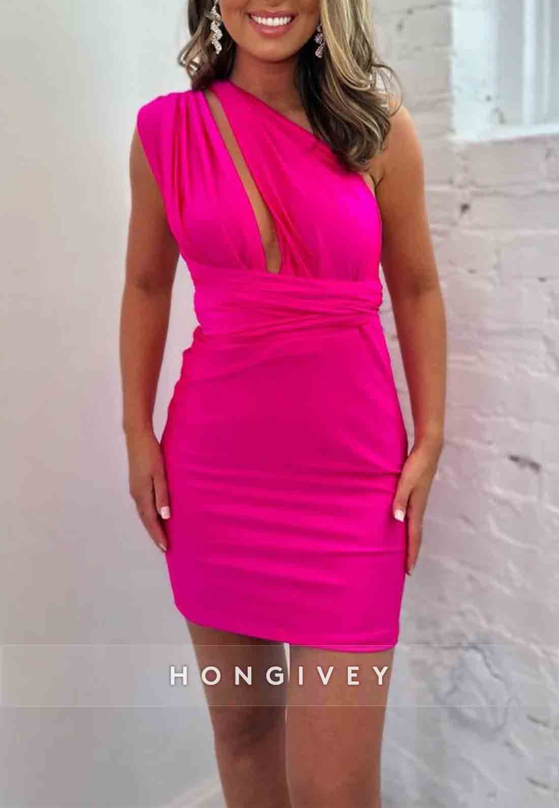 Low V-Neck Mini Sheath Tie Back Sleeveless Homecoming Dresses with Bowknot