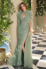 Exquisite Sweetheart Sequins Lace Sparkle Flowers Mermaid Side Slit Prom Dress