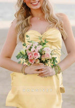 Strapless Stylish A Line Sweetheart Light Green Satin Short Homecoming Dress