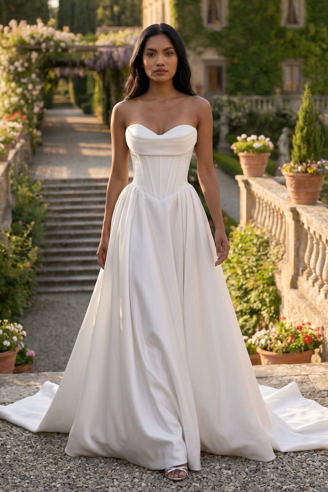 Sweetheart Sleeveless A-Line Floor-Length Wedding Dress